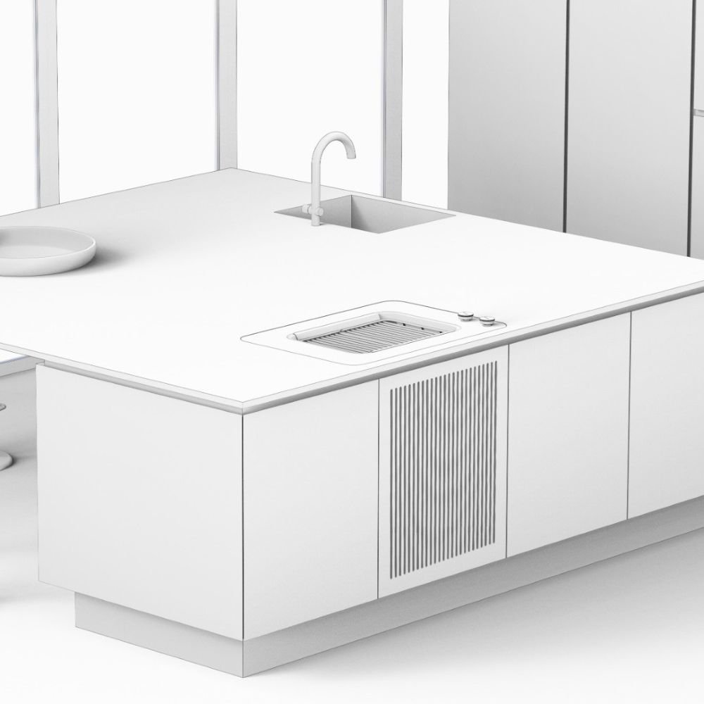 Churrasqueira a gas embutida layout moderno minimalista